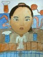 Li Haiyun, caricature drawing, age 11