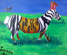 Louise, RabbieTZStripes, Acrylic on canvas, 8